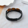 TCC™ Natural Tiger Eye Tumble Leather Money Manifest & Willpower Bracelet
